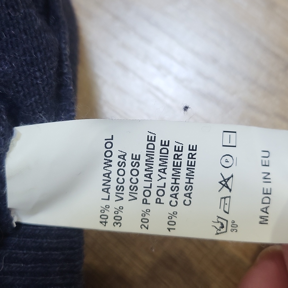 Vtg VICTOIRE HOMMES Blue Green Wool Cashmere Quarter Zip Sweater - Picture 6 of 10